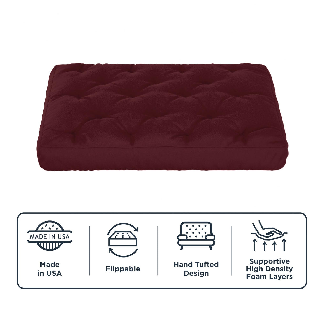 Royal Sleep Products by The Futon Factory 8 inch Foam Futon Mattress - Solid Hunter Green Cover - Full Size - CertiPUR Certified Foams - Made in USA - (Frame not Included) Royal Sleep Products