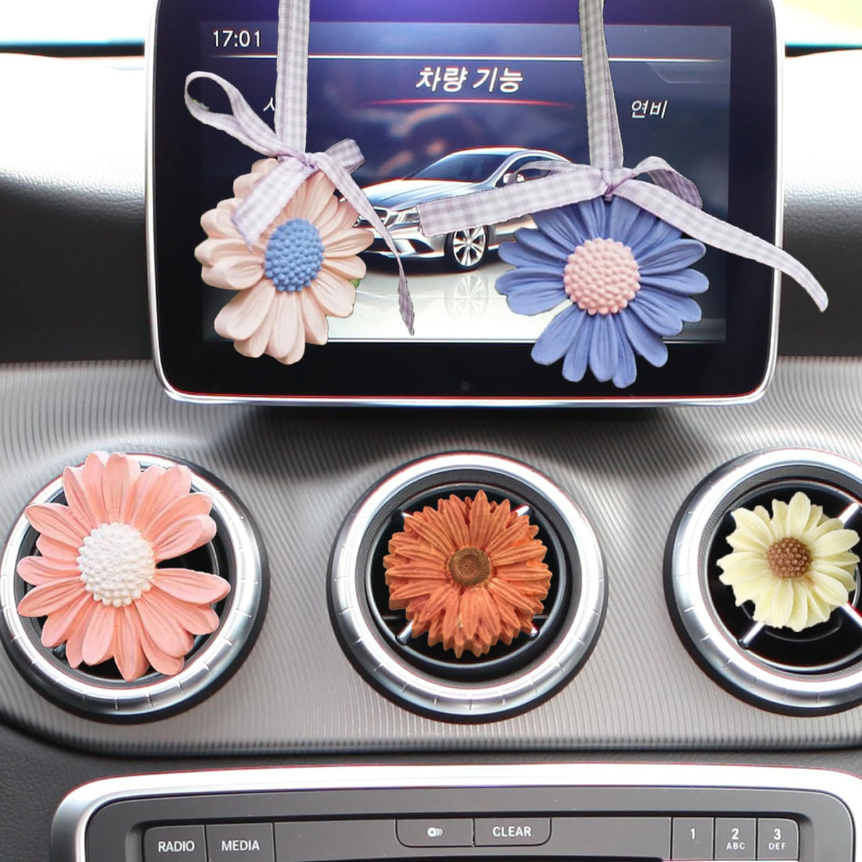 10PCS Daisy Flower Silicone Mold Chrysanthemum Flower Silicone Mold with Large-Eye Wicking Needle,Candlewick Resin Candle Molds DIY Soap Concrete Casting Polymer Clay Cupcake Topper Candy Craft TYMKLMZG