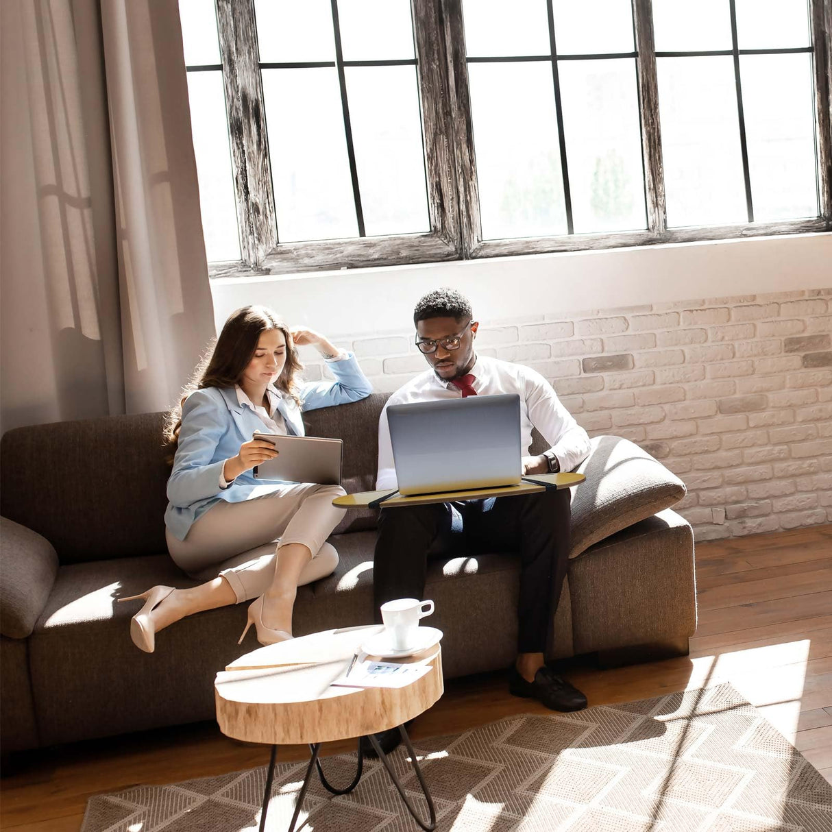 Thyle 2 Pcs Wood Curved Lap Desk 30.5'' x 12.5'' Lap Table with Handles Wooden Lap Board Curved Keyboard Lap Tray for Laptop Computer Mouse Thyle