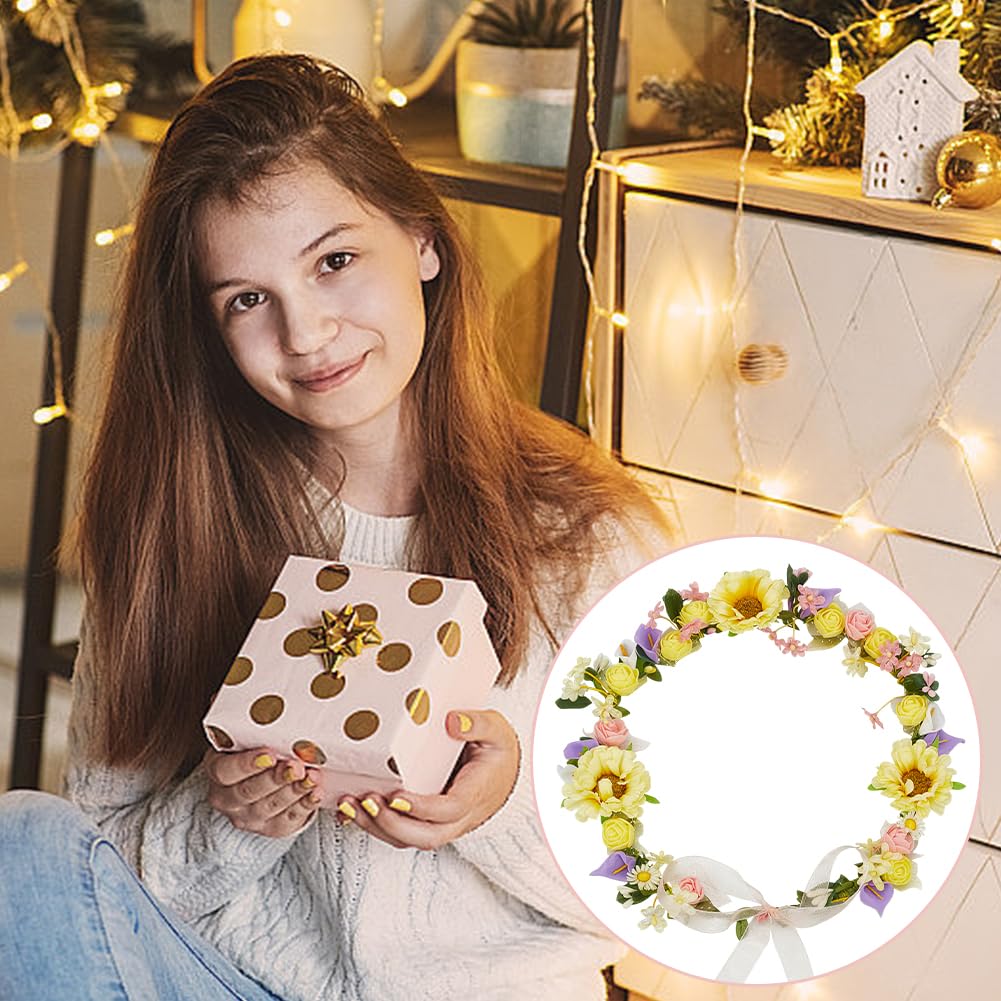 INFUNLY 264pcs/Set DIY Flower Crowns Making Kit Handmade Floral Crown Garland Kit Make Your Own Wreath Flower Headband Garland Hair Accessories for Wedding Birthday Party Favour INFUNLY