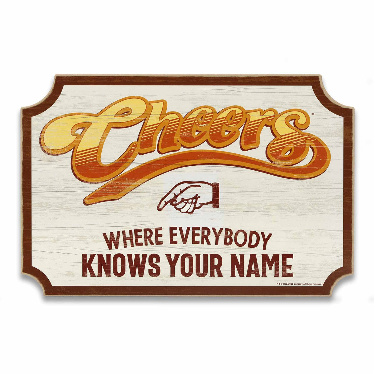 Cheers Where Everybody Knows Your Name Wood Wall Decor - Fun Cheers Sign for Home Decorating Open Road Brands