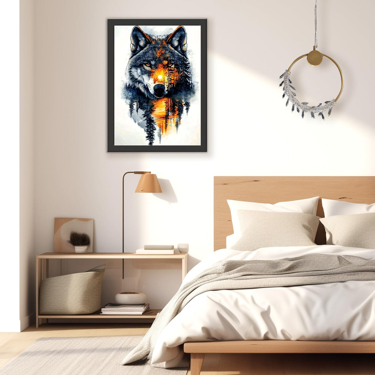 TOSTOG Wolf Diamond Art Kits for Adults, Wolf Head Forest Diamond Paintings for Adults, Full Drill Diamond Art Kits, 5D Diamond Paintings Kit Gem Painting Wall Decor and Gift 12 * 16 Inch. TOSTOG