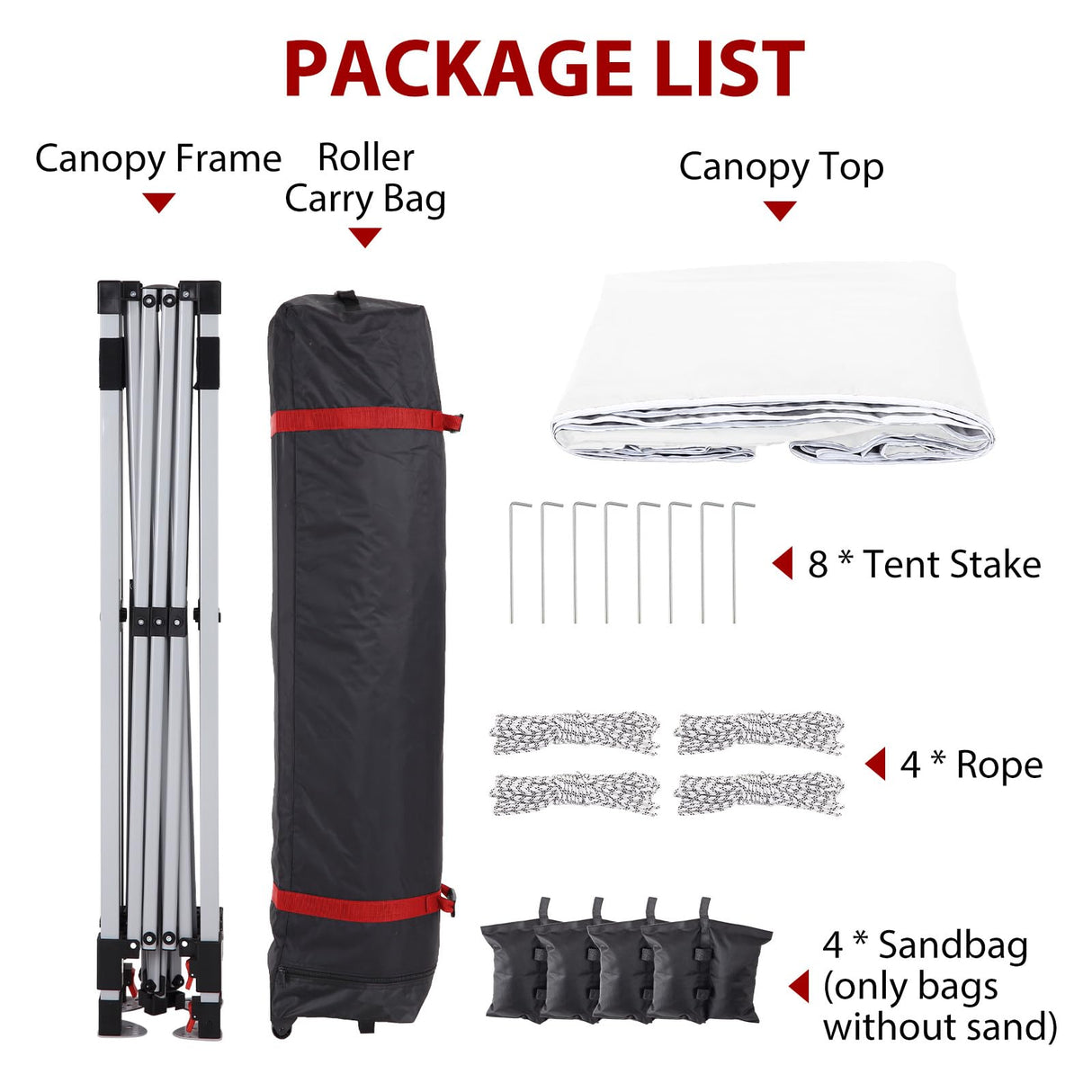 8 * 8FT Pop Up Canopy Tent for One Person Setup,Instant Portable Commercial Canopy Tent,Outdoor Easy Up Tent w/1-Button Push,Wheeled Bag,4 Sandbags,Bonus 8 Stakes and 4 Ropes-White PhoenixCrest