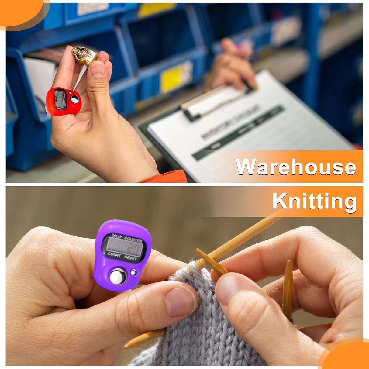 Electronic Finger Counter,8-Pack Case Resettable 5 Digit LCD Electronic Digital Display Finger Hand Tally Counter Counting for Golf,Goods Counting,Lap & Knitting FIOTOK