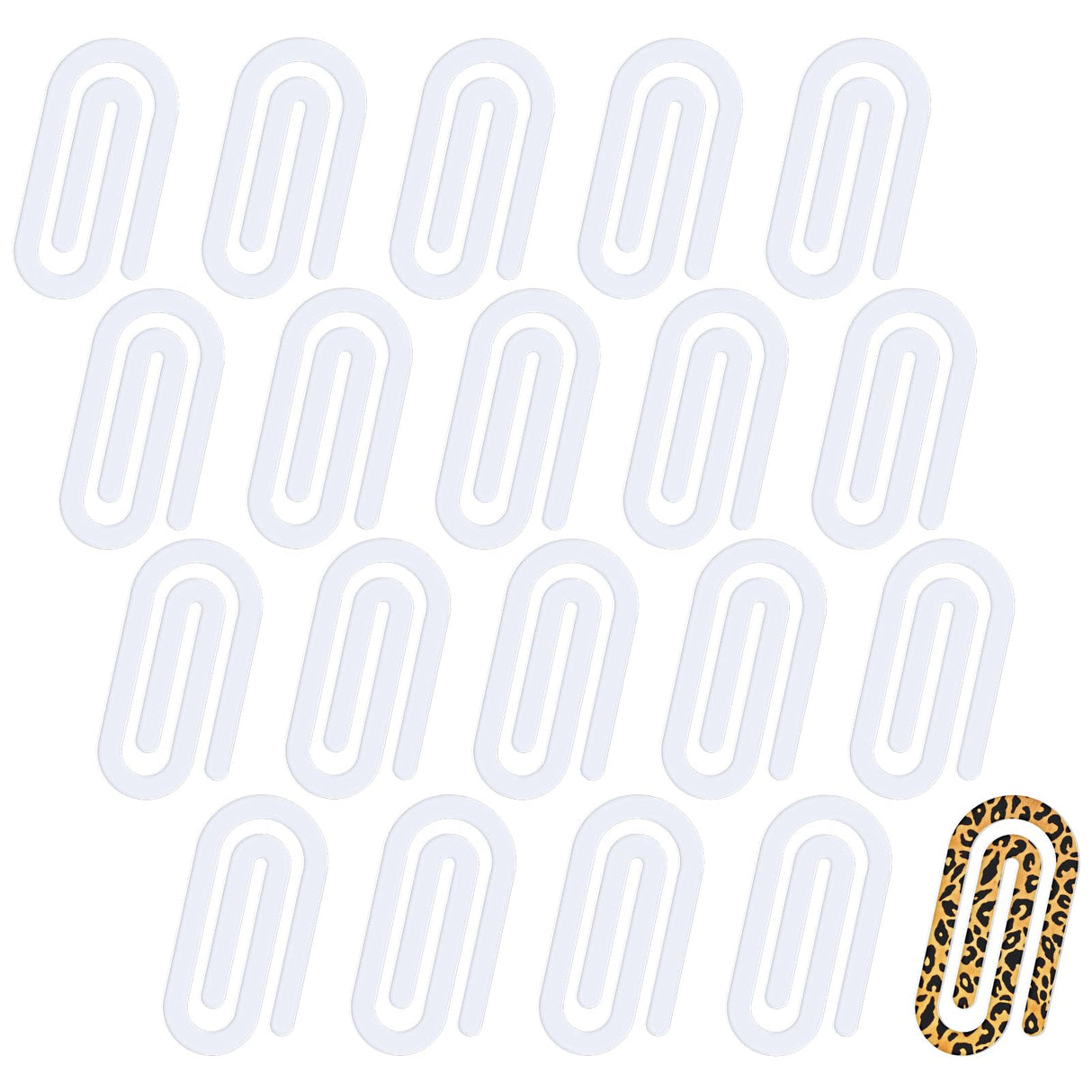 20 Pack Sublimation Paper Clips Sublimation Blank Thermal Acrylic Paperclip Mockup,4 x 2 inch Jumbo Paperclip Design for Sublimation, Creative Gift for Office, Classroom Supplies, Paperclip libfrnt