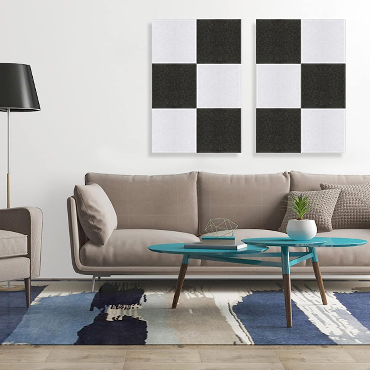 Soundproof Wall Panels, Kuchoow Acoustic Panels Self-Adhesive, 18 Pack Acoustic Wall Panels High Density, Sound Proof Panels for Walls Home Studio Office 12" X 12" X 0.4" White Kuchoow