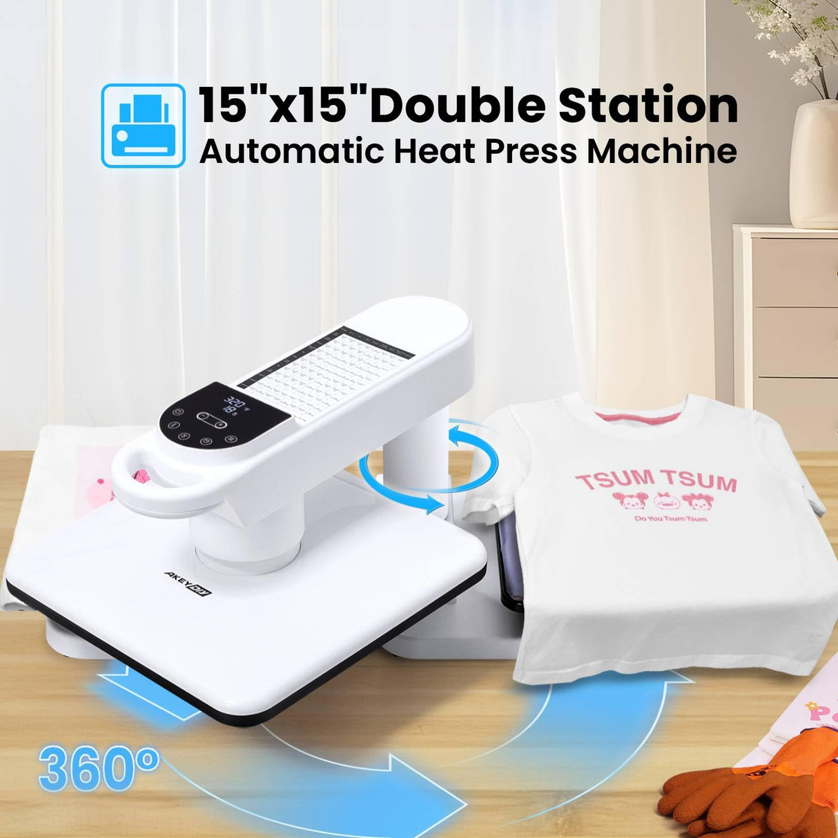 Heat Press Machine, Large Heat Press Digital Control Heat Transfer Machine for T Shirts AKEYDIY
