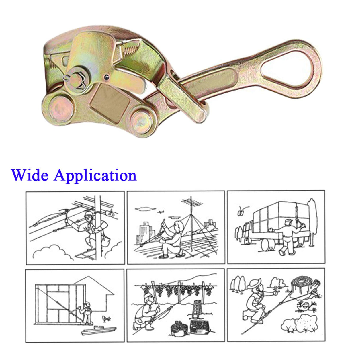 Mr.EV Cable Grip Wire Gripper Steel Cable Puller Tool for Wire Rope,Pulling 2204 Lbs (1T) Mr.EV