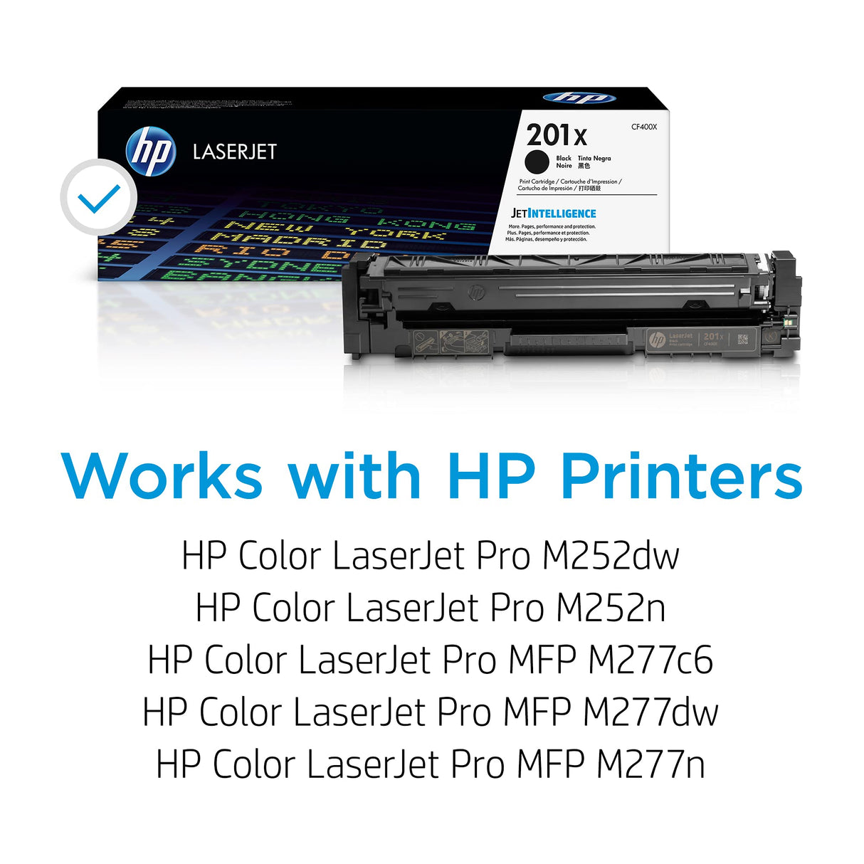 HP 201X Black High-yield Toner Cartridge | Works with HP Color LaserJet Pro M252, HP Color LaserJet Pro MFP M277 Series | CF400X HP