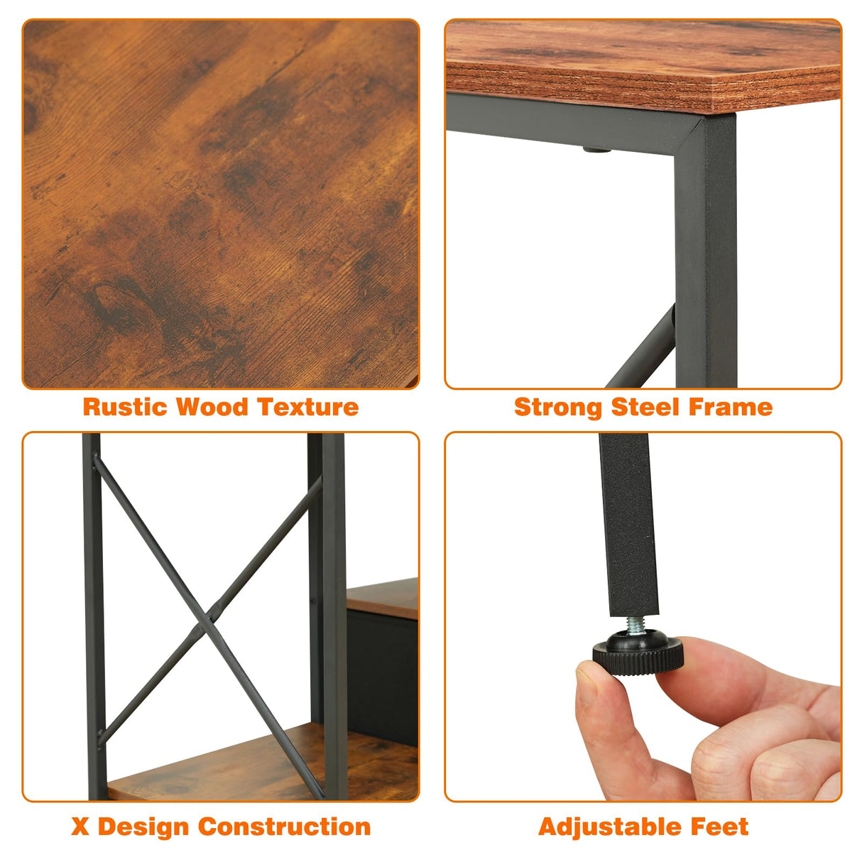 Fixwal TV Stand for 65 60 70 Inch TV with Power Outlets, Entertainment Center with Fabric Drawers, TV Console Table with Metal Frame Storage Shelves for Living Room, Bedroom - 63" Rustic Brown Fixwal