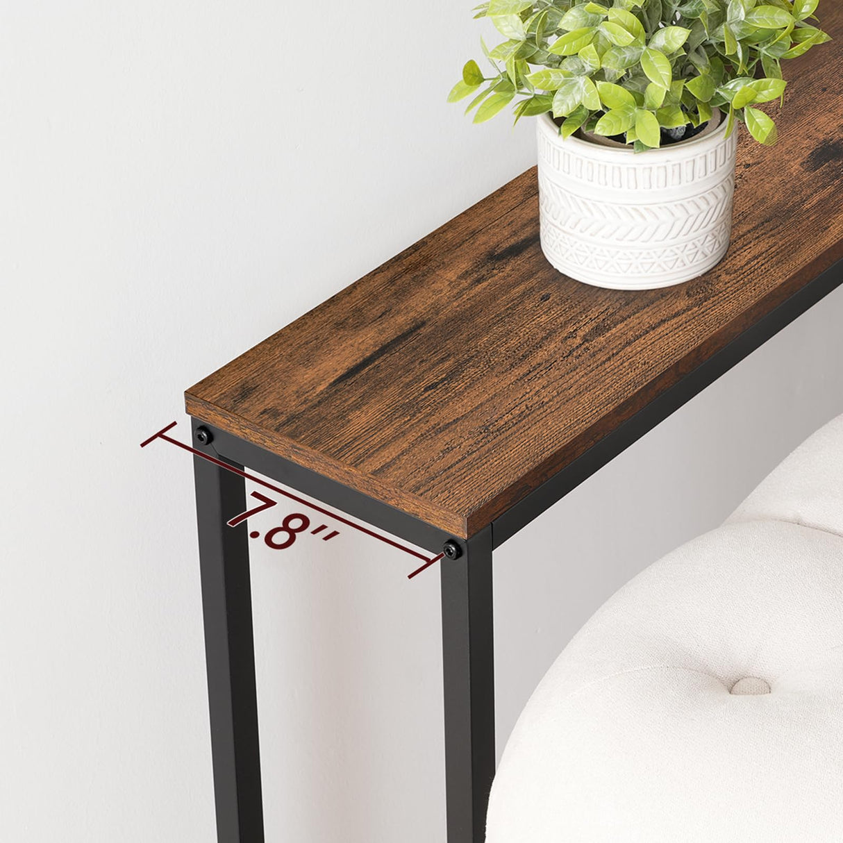 MAHANCRIS 78.7" Console Table with Power Outlet, Narrow Sofa Table, Industrial Entryway Table with USB Ports, Behind Couch Table for Entryway, Hallway, Foyer, Living Room, Rustic Brown CTHR20E01 MAHANCRIS