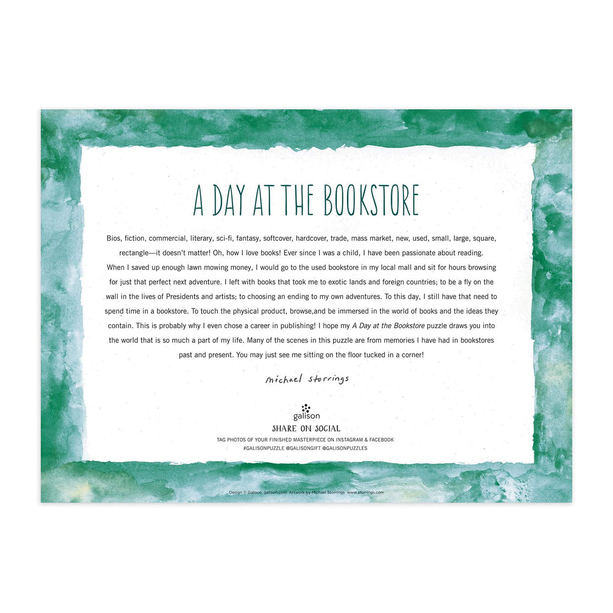 Galison Michael Storrings A Day at The Bookstore 1000 Piece Puzzle from Galison - Beautifully Illustrated Jigsaw Puzzle of a Local Bookstore, 27" x 20" Fun & Challenging, Unique Gift Idea Galison