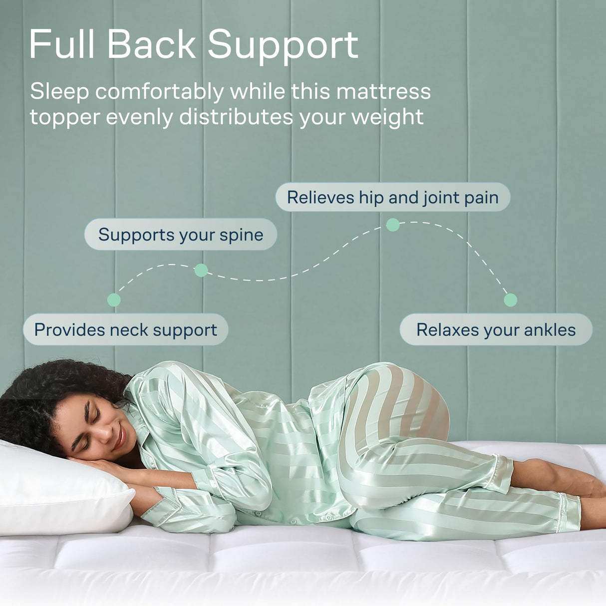 Cloud-Like Twin Mattress Topper - 100% Cotton Top Mattress Pad for Back Pain Relief - Breathable & Naturally Cooling for Hot Sleepers Niagara Sleep Solution