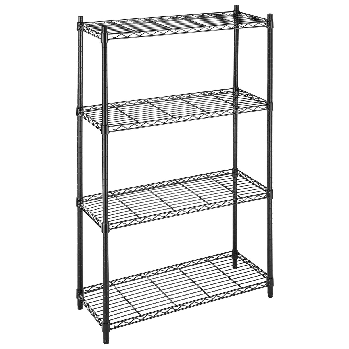 Whitmor 4 Tier Shelving Unit, Metal Storage Shelves, Adjustable Heavy Duty Shelf with Wheels , 400 lbs Capacity per Shelf, 1600 lbs Total for Home, Garage, Workshop, 36"L x 14"W x 54"H, Black Whitmor