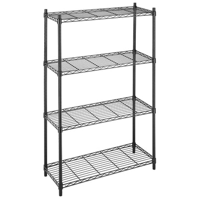 Whitmor 4 Tier Shelving Unit, Metal Storage Shelves, Adjustable Heavy Duty Shelf with Wheels , 400 lbs Capacity per Shelf, 1600 lbs Total for Home, Garage, Workshop, 36"L x 14"W x 54"H, Black