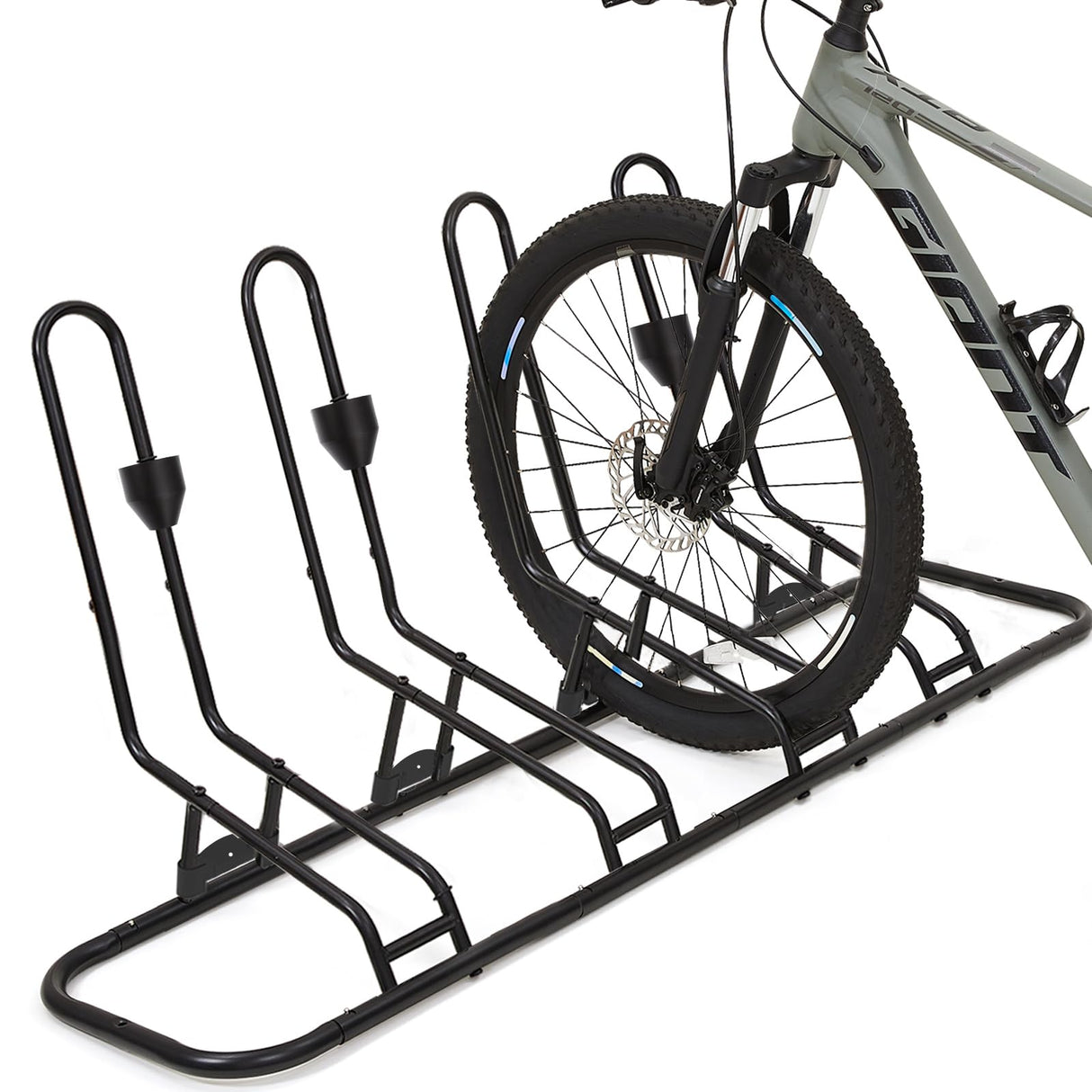 4 Floor Bike Rack, Safeguard Disc Brakes & Derailleurs Design, Waterproof Bicycle Stand Indoor/Outdoor/Garage Use, Fits 12"-29" Tires, Upgraded 0.63" Steel Tubes for Stability Kingarage