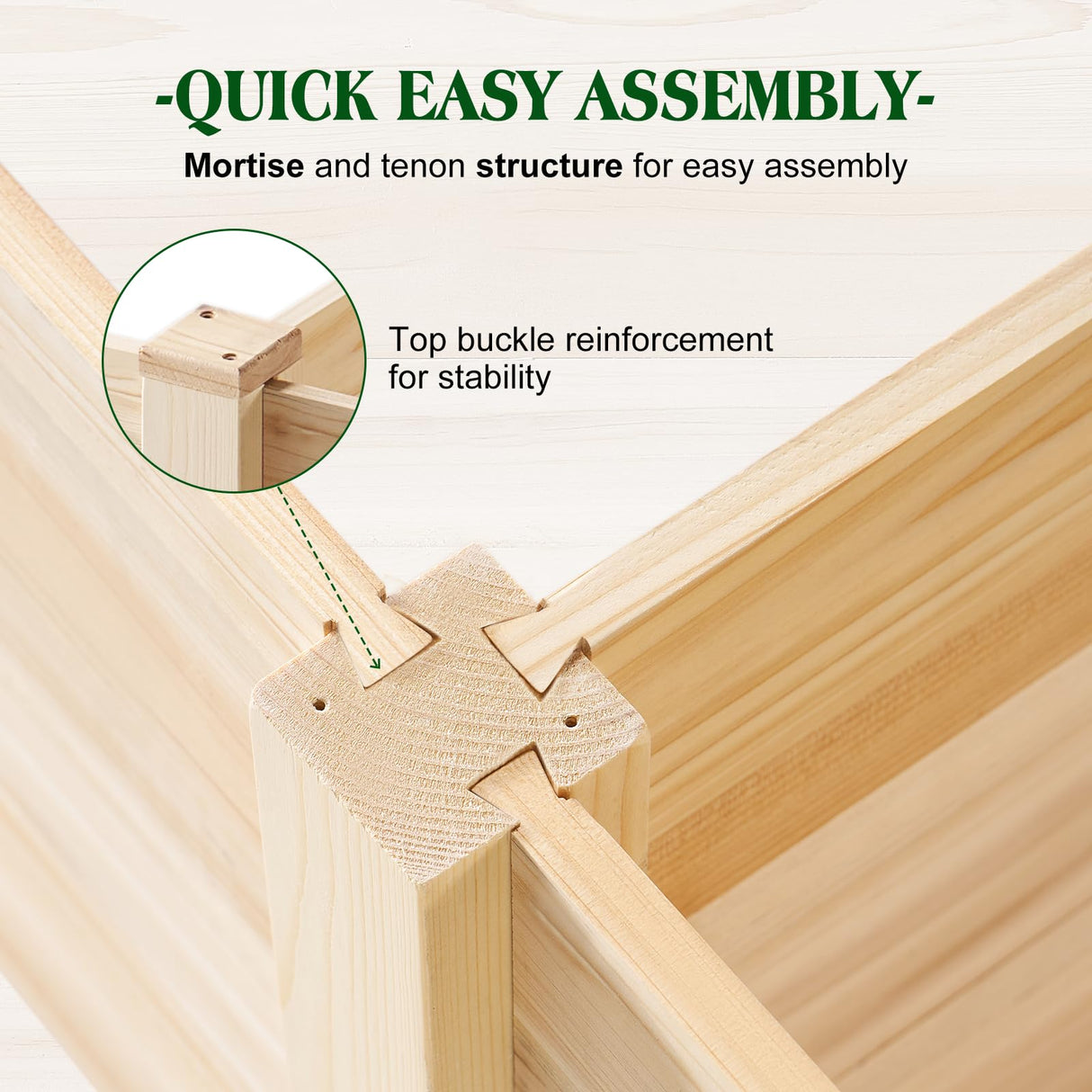 SPECRAFT 8x4 Ft Wood Raised Garden Bed, Durable 15 Inch Depth Planter Box for Vegetables, Herbs, and Flowers, Ideal for Outdoor Gardening with Open Base SPECRAFT