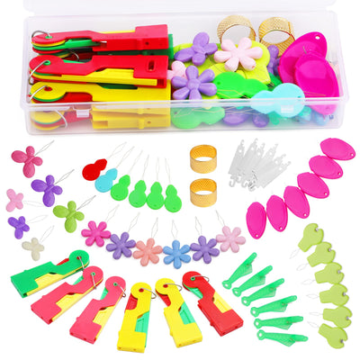 Fedmut Needle Threaders Set, 51 Pcs Needle Threader Tool Needle Threaders for Hand Sewing Craft, 9 Types Needle Threader with Thimbles Great for Hand Sewing Needle Work, Sewing Machine, Embroidery