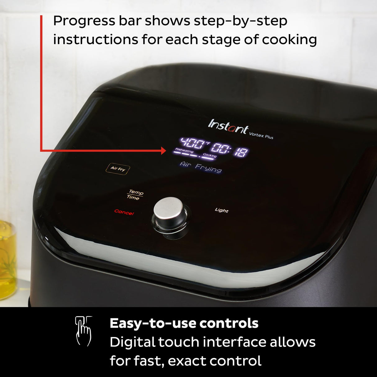 Instant Pot Vortex Plus 6QT ClearCook Air Fryer, Clear Windows, Custom Program Options, 6-in-1 Functions, Crisps, Broils, Roasts, Dehydrates, Bakes, Reheats, from the Makers of Instant Pot, Black Instant Pot