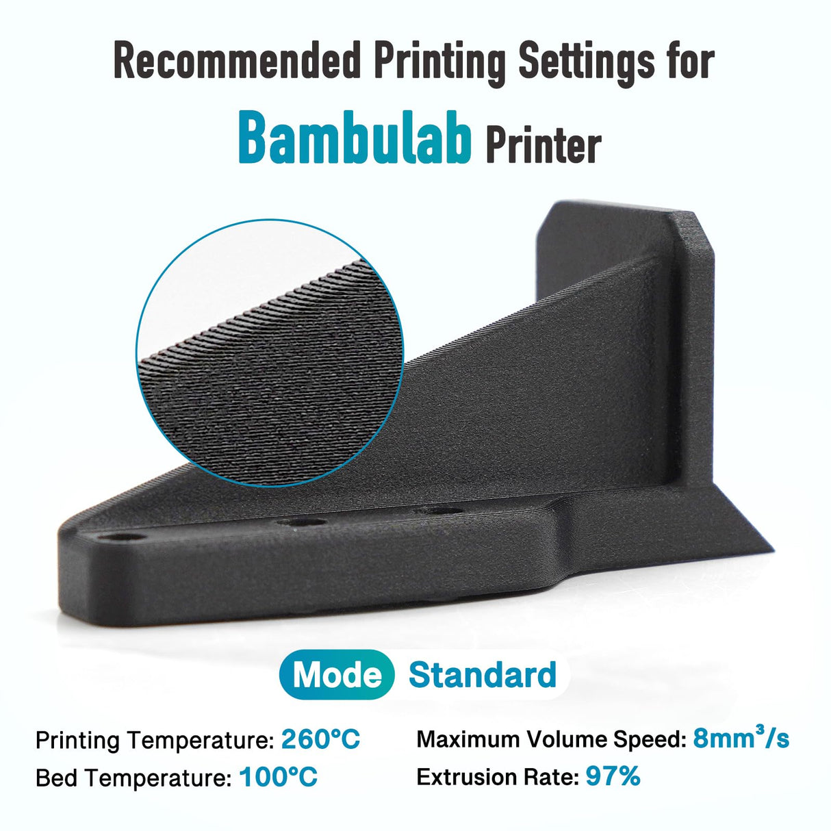 YXPOLYER PC-CF Filament Polycarbonate PC Carbon Fiber Engineering-Grade Filament 1.75mm 1kg with Reusable High-Heat Tolerant Spool yxpolyer