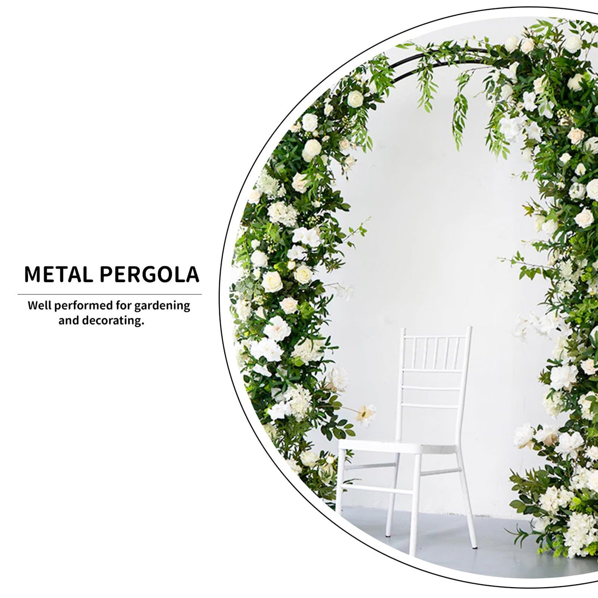 Garden Arch Trellis for Climbing Plants Outdoor Metal Trellis Wedding Arch Frame Assemble Freely 2 Sizes for Roses Vines Bridal Party Decoration, Black AngyangguoJi