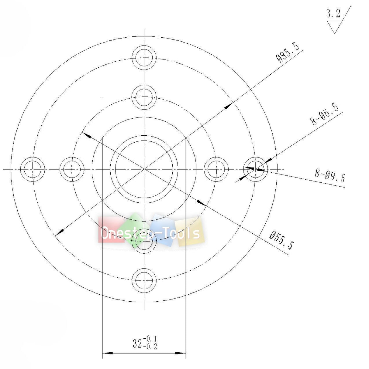 Steel Face Plate 1"-8 Threaded for Wood Lathe Turning (4") ONESTEP-TOOLS