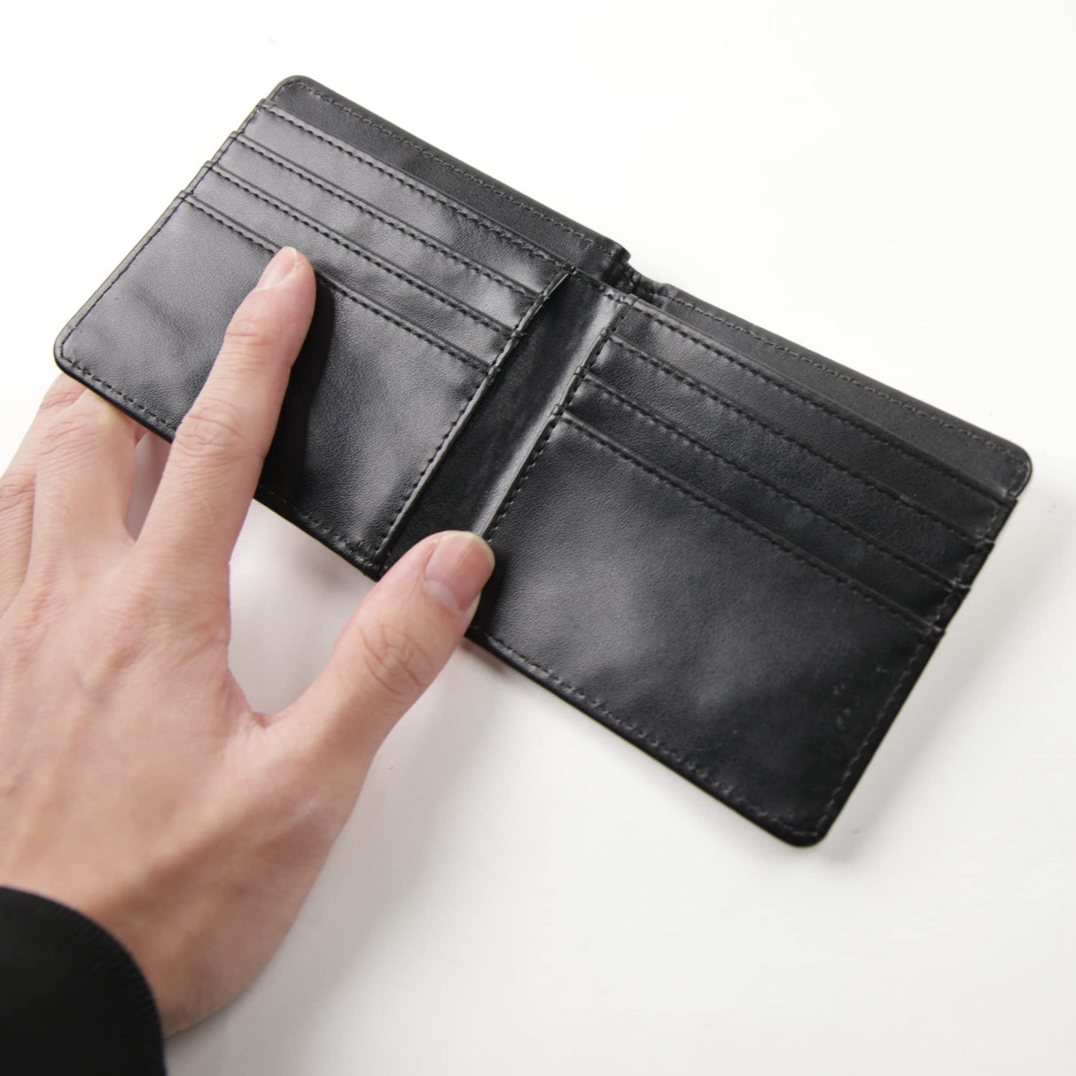 AiDiYGECO 5 pcs sublimation Wallet blank for men leather heat transfer fathers day Sublimate wallets card holder DIY black pocket wallets office travel work supplies AiDiYGECO