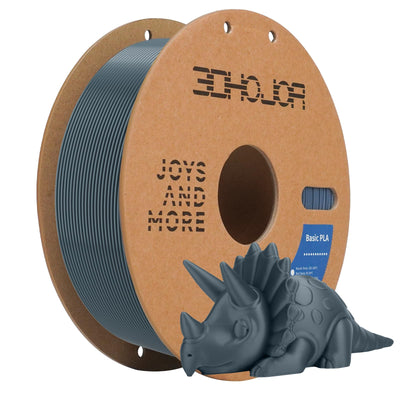 3D Printing Filament Basic PLA Filament 1.75mm 300mm/s 1kg Cardboard Spool Dimensional Accuracy +/- 0.03 mm Fit Most 3D FDM Printer-Grey