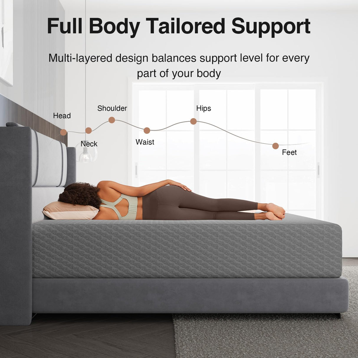 Novilla 14 inch King Size Mattress, Cooling Memory Foam Mattress King with Enhanced Airflow, Pressure Relief & Durable Support, CertiPUR-US Certified Mattresses in a Box with Breathable Fabric Novilla