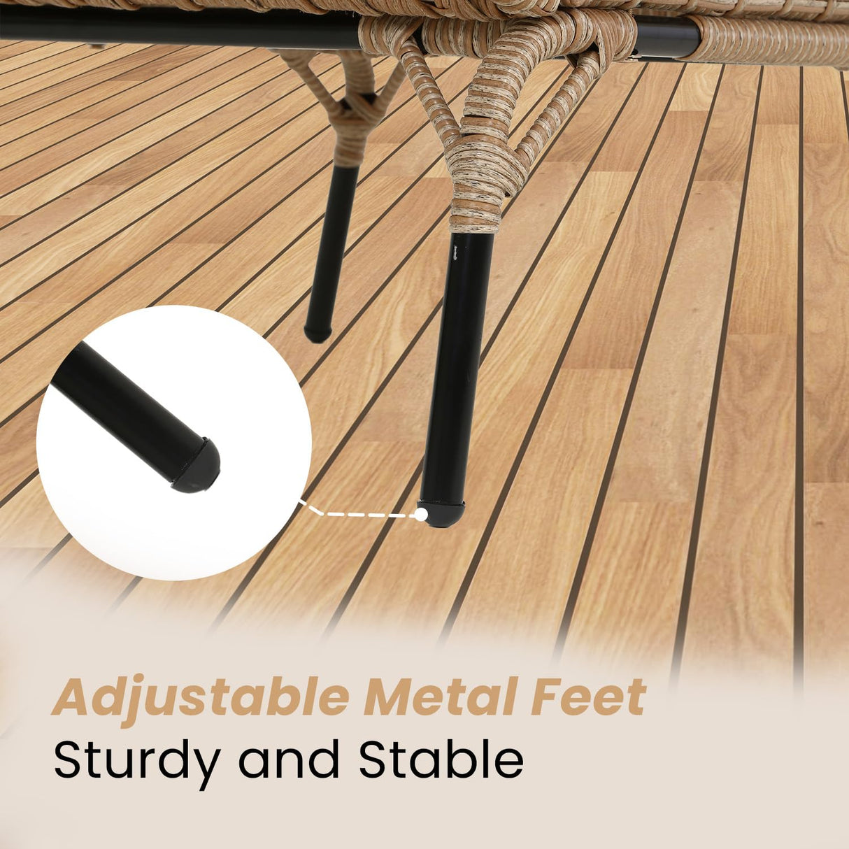 Egg Chair Outdoor Rattan Patio Egg Chair Hand-Woven Oversized Wicker Egg Chair Outdoor Indoor Lounge Chair with Padded Cushions Steel Frame for Living Room Backyard Patio Porch, Black FDW