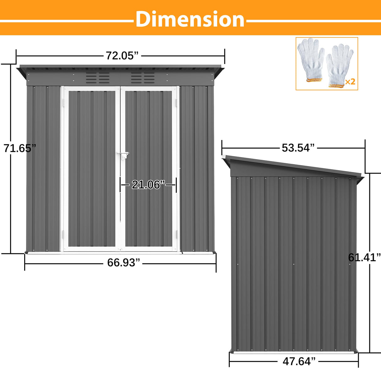 Outdoor Storage Shed, 6 X 4 FT Large Metal Utility Tool Sheds with Floor Frame, Steel Garden Shed for Backyard Garden Patio Lawn Hohuqeri