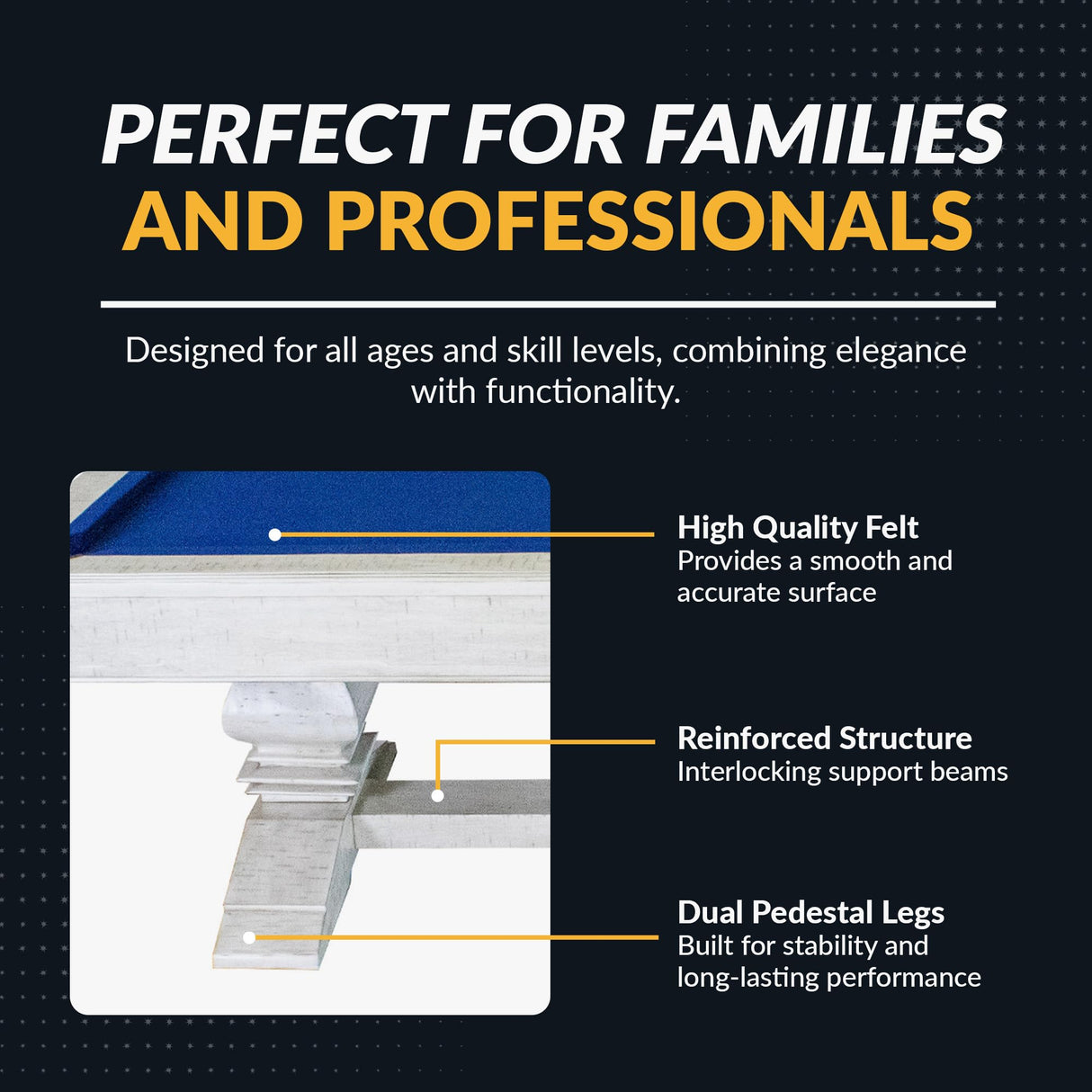 Hathaway Montecito 8 Ft Furniture Pool Table – Includes Cue Sticks, Billiard Balls – Modern Design Perfect for Family, Home, Dining, or Living Room – Blue Felt with Driftwood Finish Hathaway