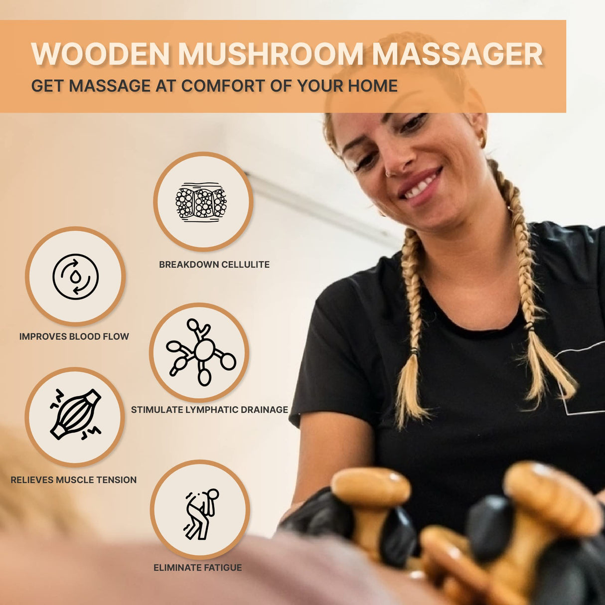Nuddspa Wood Therapy Massage Tools 6-in-1, Lymphatic Drainage Massager, Maderoterapia Kit - Anti Cellulite Complete Body Sculpting Tools for Total Relaxation & Relief - Massager Tool for Anti Aging Nuddspa