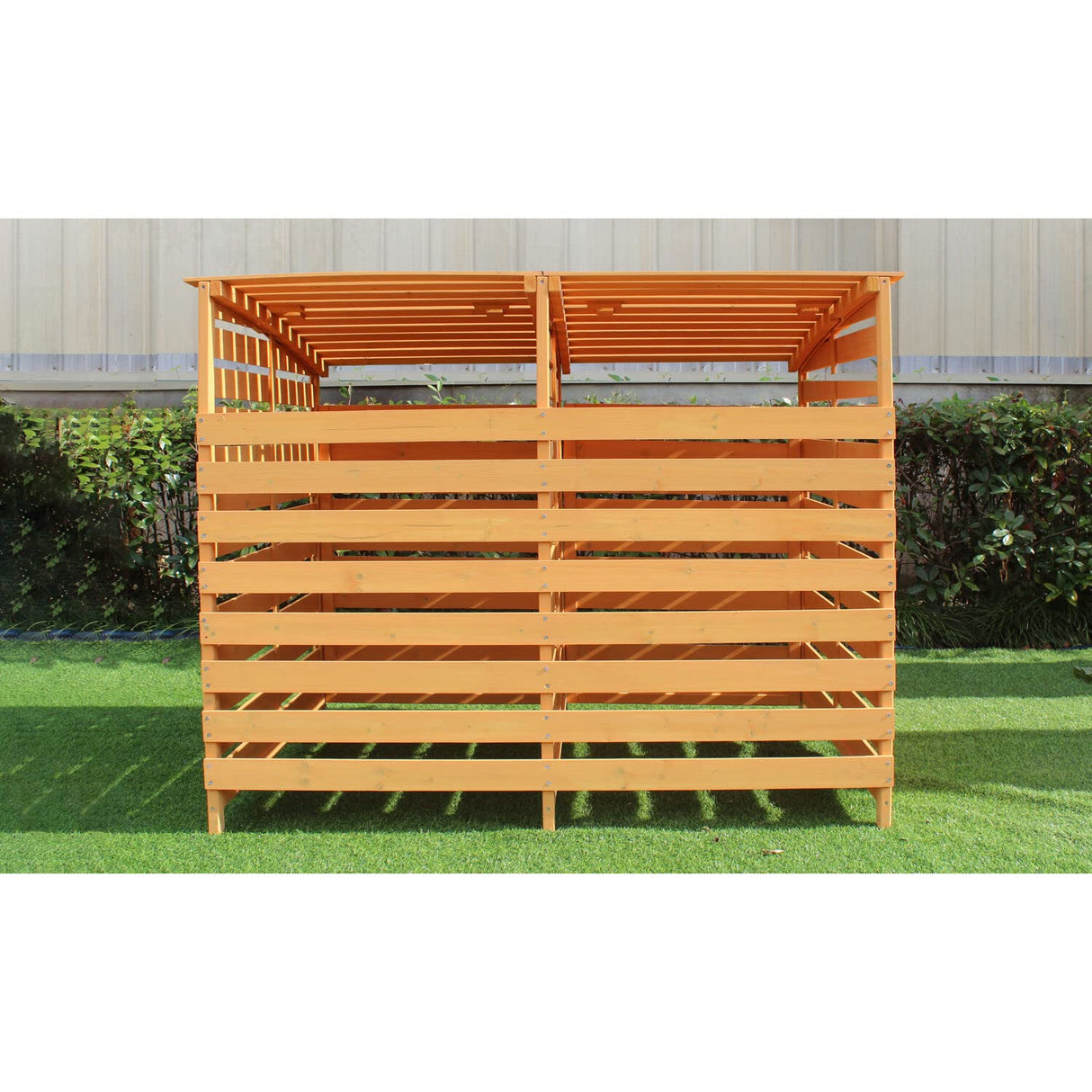 Hanover Outdoor Storage Shed, 4.9 ft. x 4 ft., Wooden Outdoor Shed for Trash and Recyclables with Locking Latch and Waterproof Roof, Durable Trash Sheds for Backyard, Patio, or Lawn Hanover