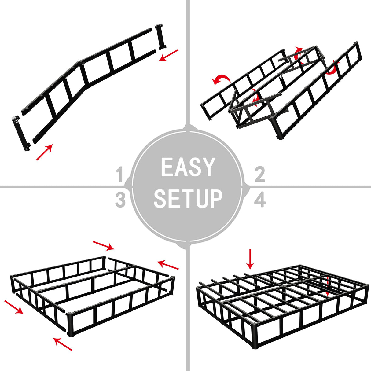 ALDRICH Box Springs Full 9 Inch, Heavy Duty Metal Frame Mattress Foundation with Easy Clean Cover, Noise Free, Easy Assembly ALDRICH