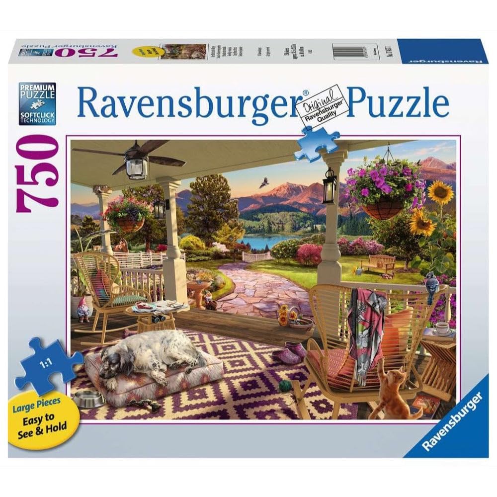 Ravensburger Cozy Front Porch 750 Piece Large Format Jigsaw Puzzle | Premium Quality | Unique Softclick Technology for an Enriching Experience Ravensburger