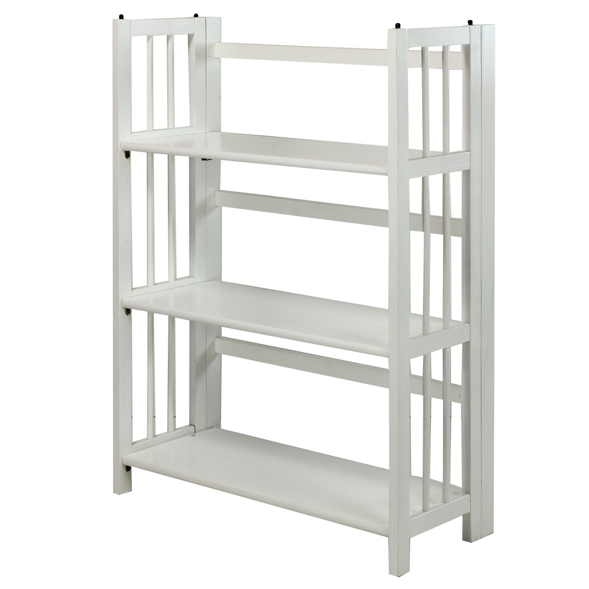 Casual Home 3-Shelf Folding Stackable Bookcase (27.5" Wide)-White Casual Home