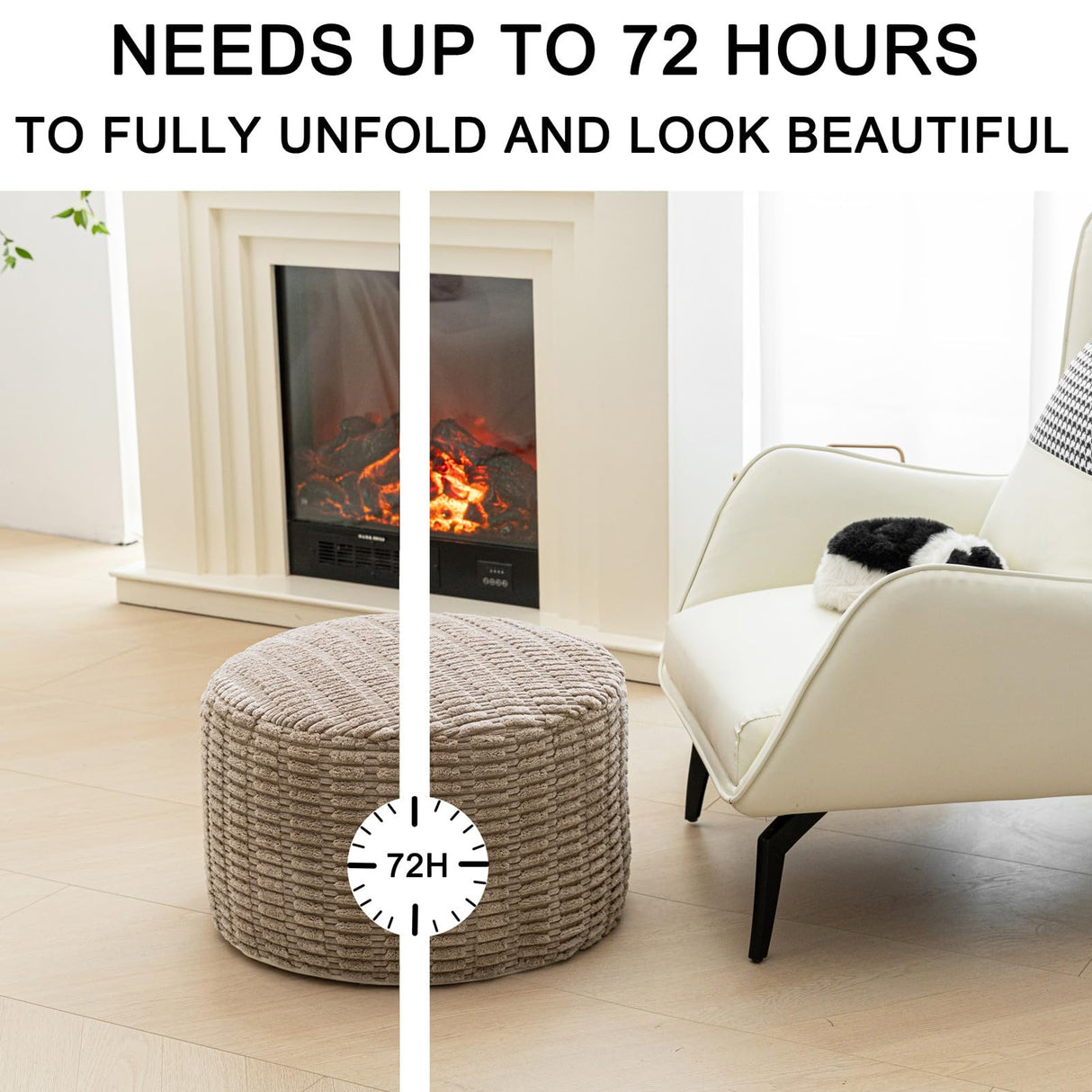 Asuprui Pouf Ottoman Stuffed Round Modern Foam Filled Ottoman Foot Rest Foot Stool Poufs for Living Room Chair Foot Stool Decorative Boho Foot Stool for Wedding Christmas Party Asuprui