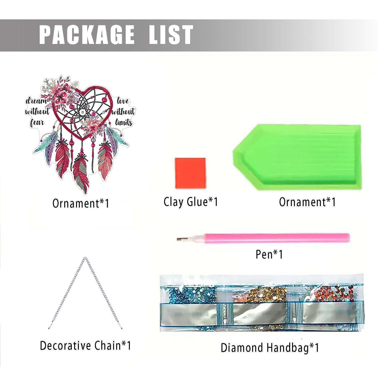 Dreamcatcher Diamond Art Painting Kit, Hanging Double Sided Sun Catchers Ornament, Lucky Diamond Art Painting Crafts Gift, DIY 3D Special Gem Diamond Dot Kit for Adults, Box Package (Red-Love) TSRUVYL