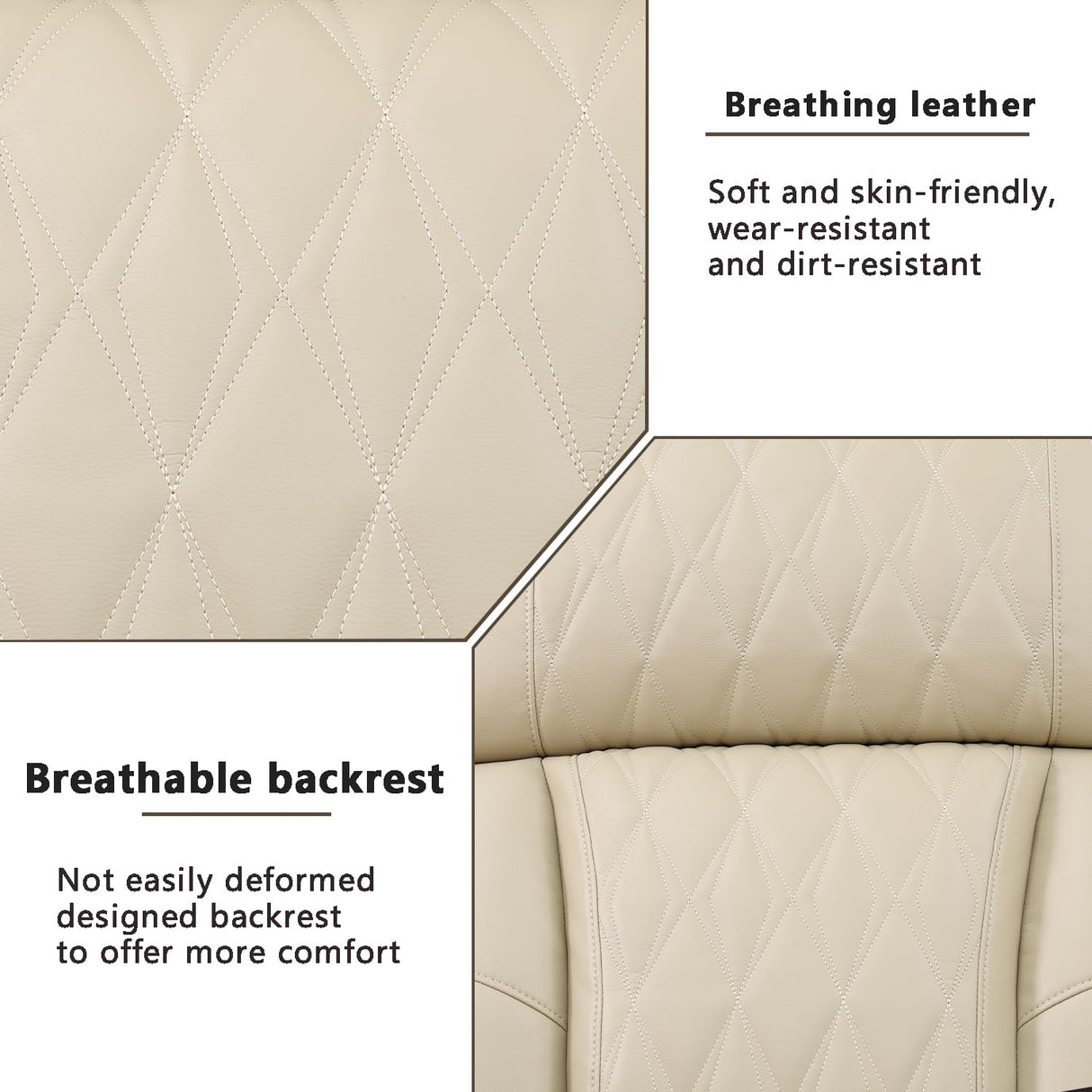 A Ainehome Power Leather Recliner Sofa Set with LED Lights, Recliner Sofa Sectional Couches for Living Room, Reclining Sofa, loveseat, Chair with USB Port/Storage Console/Cup Holder(Khaki,loveseat) A Ainehome