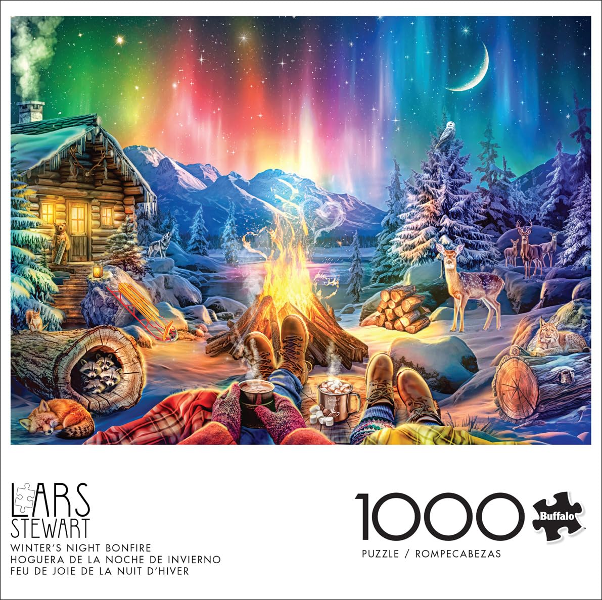 Buffalo Games - LARS - Winter's Night Bonfire - 1000 Piece Jigsaw Puzzle for Adults -Challenging Puzzle Perfect for Game Nights - Finished Size is 26.75 x 19.75 Buffalo Games