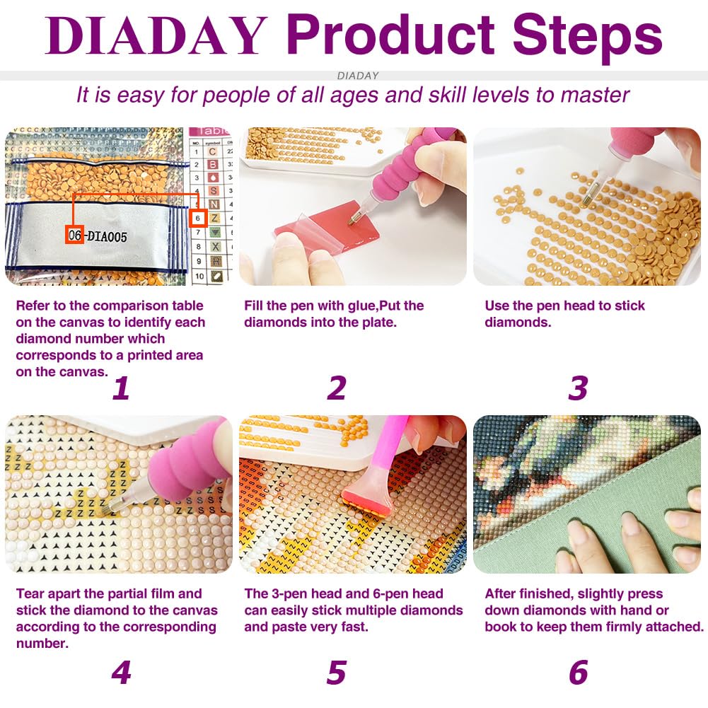 DIADAY Rainbow Sunflower Diamond Art Kits for Adults, 5D Flowers Diamond Painting Kits for Adults, Full Drill Diamond Art, DIY Gem Craft Arts Home Wall Decor Gift 12 x 12 Inches DIADAY