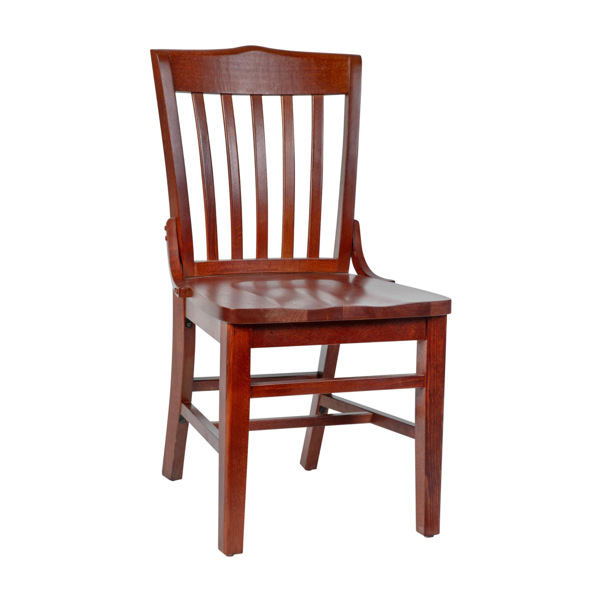 EMMA + OLIVER School House Back Mahogany Wood Chair EMMA + OLIVER