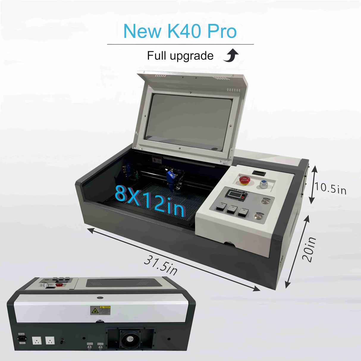 ANKZONE 40w Laser Engraver (8" X 12"),Cutting Wood,Acrylic,Decor& More. Desktop CO2 Laser Engraver & Cutter for Beginners with DIY Design,Air-Assisted, Honeycomb Panel ANKZONE