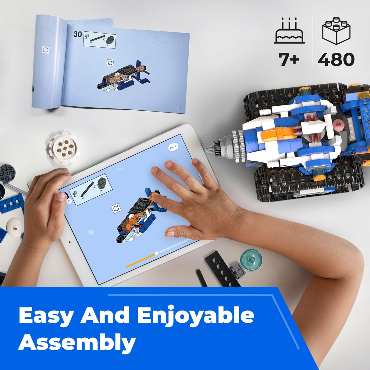 STEM Robot Toy 6-in-1 Robot Building Kit for Boys Age 8-12, APP Remote Control STEM Coding Toys, Educational Robotics Gifts for Boys Girls Kids Ages 7 8 9 10 11 12 (480 Pieces) Apitor