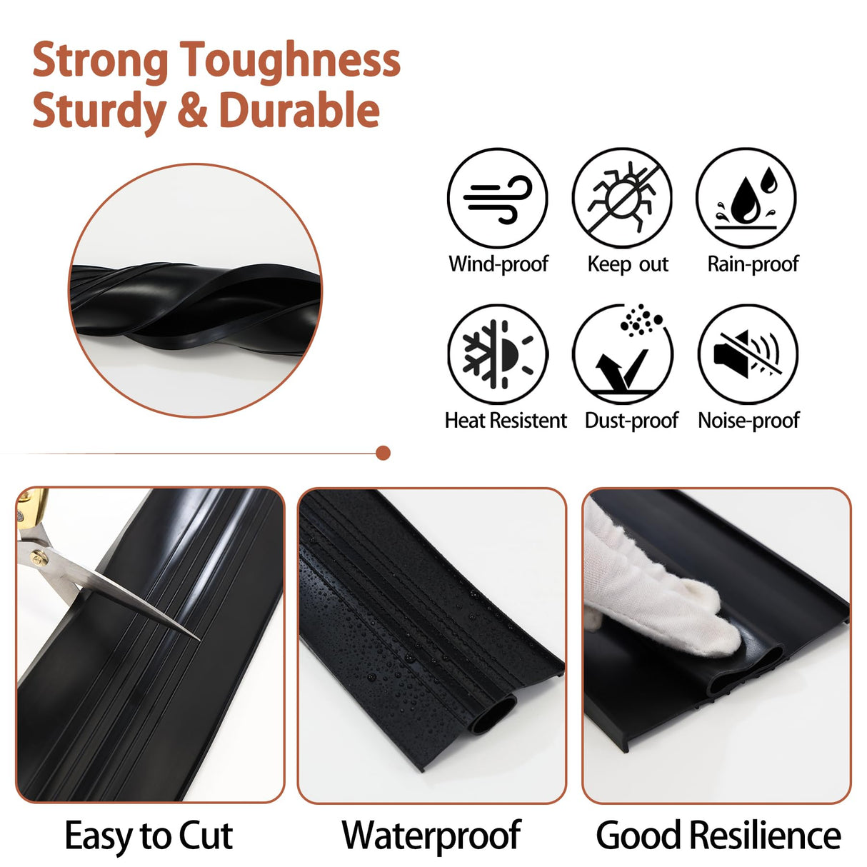 Gaahing Garage Door Bottom Seal Strip, 16.4ft Replacement Weather Stripping, Impact Buffer Sealing Weatherstrip, Fits 5/16" T-End Double Track Gaahing