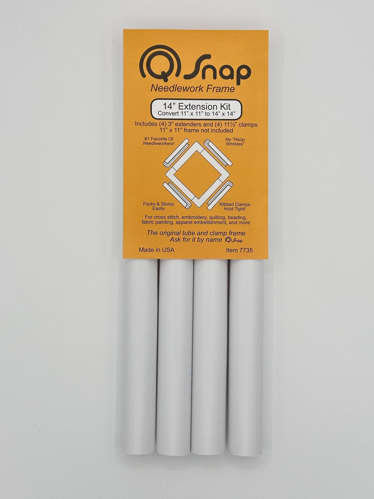 Q Snap Embroidery Frame Needlework Bundle - 11x11 inch Q-Snap Frame and 14 inch Extension Kit Set with Hand-Dyed Aida 16 Count Cross Stitch Fabric by VolcanoStitching VolcanoStitching