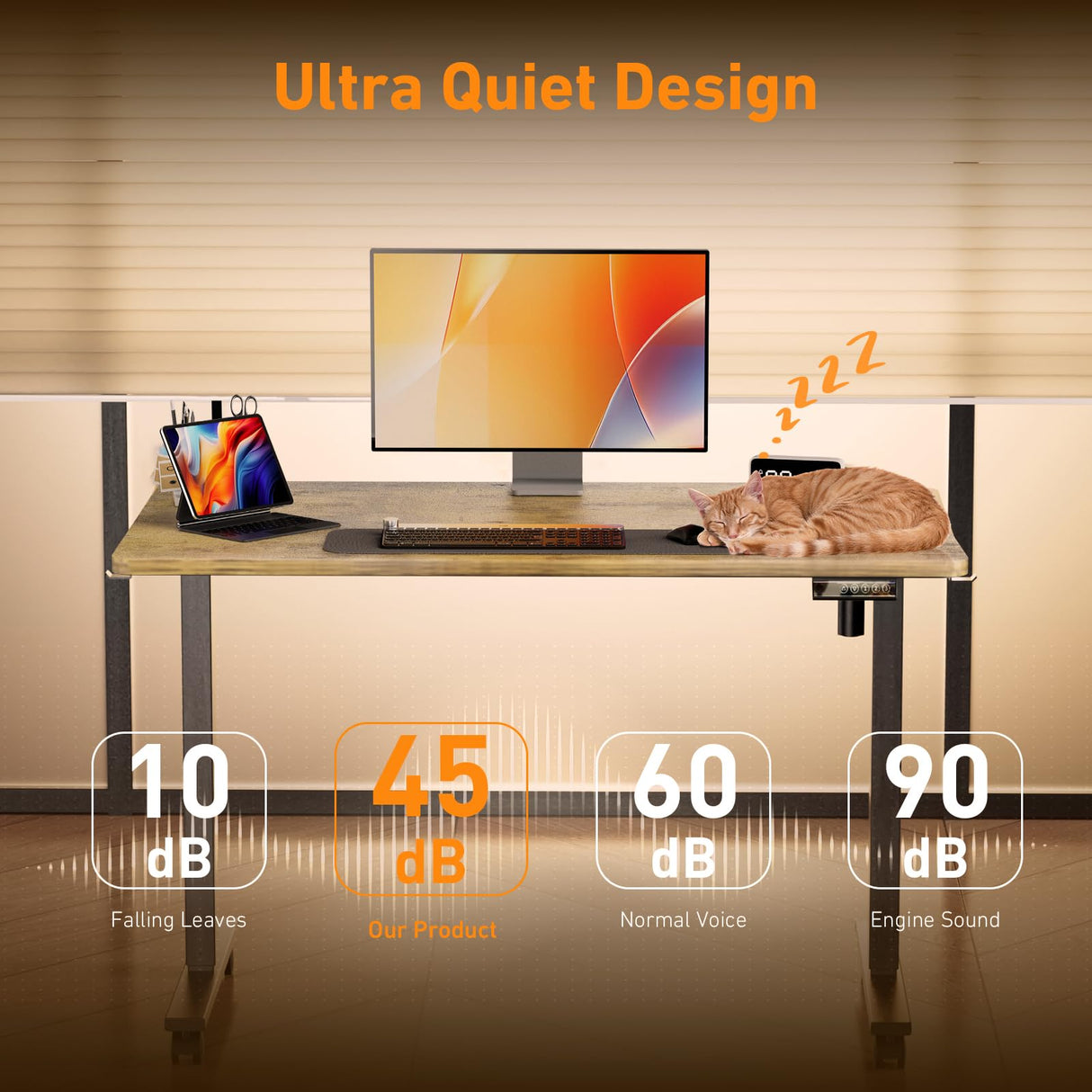 XINYAO Electric Standing Desk Height Adjustable Computer Desk, 48 Inches Sit Stand Desk Workstations with Hook, Ergonomic Table for Home Office Ajustable Height Table with Wheels XINYAO