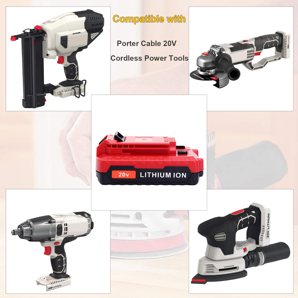 ELEFLY 2 Pack PCC680L 20V Max 3.0Ah Battery Compatible with Porter Cable 20V Lithium Battery PCC681L PCC682L PCC685L PCC670B PCC710B PCC791LA 20V Cordless Power Tools Battery ELEFLY