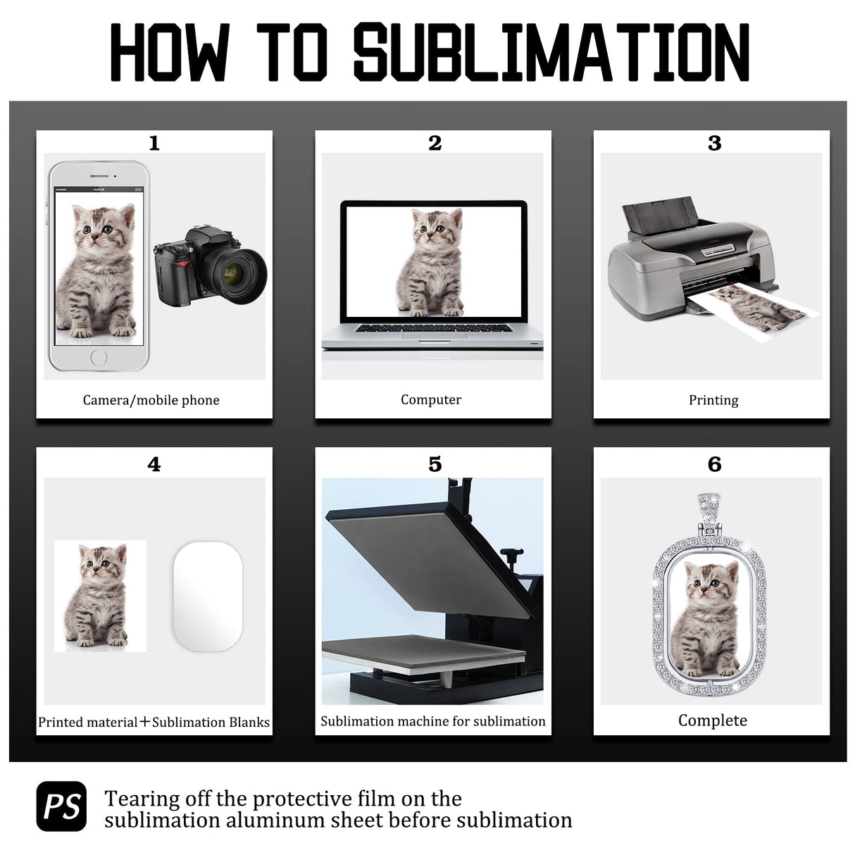 Junkin 24 Pcs Sublimation Rhinestone Trays Pendant Set, Including 6 Double Sided Blank Rhinestone Bezel Trays, 6 Pcs Thick Chains with 12 Sublimation Discs for Making (Black, Silver) Junkin